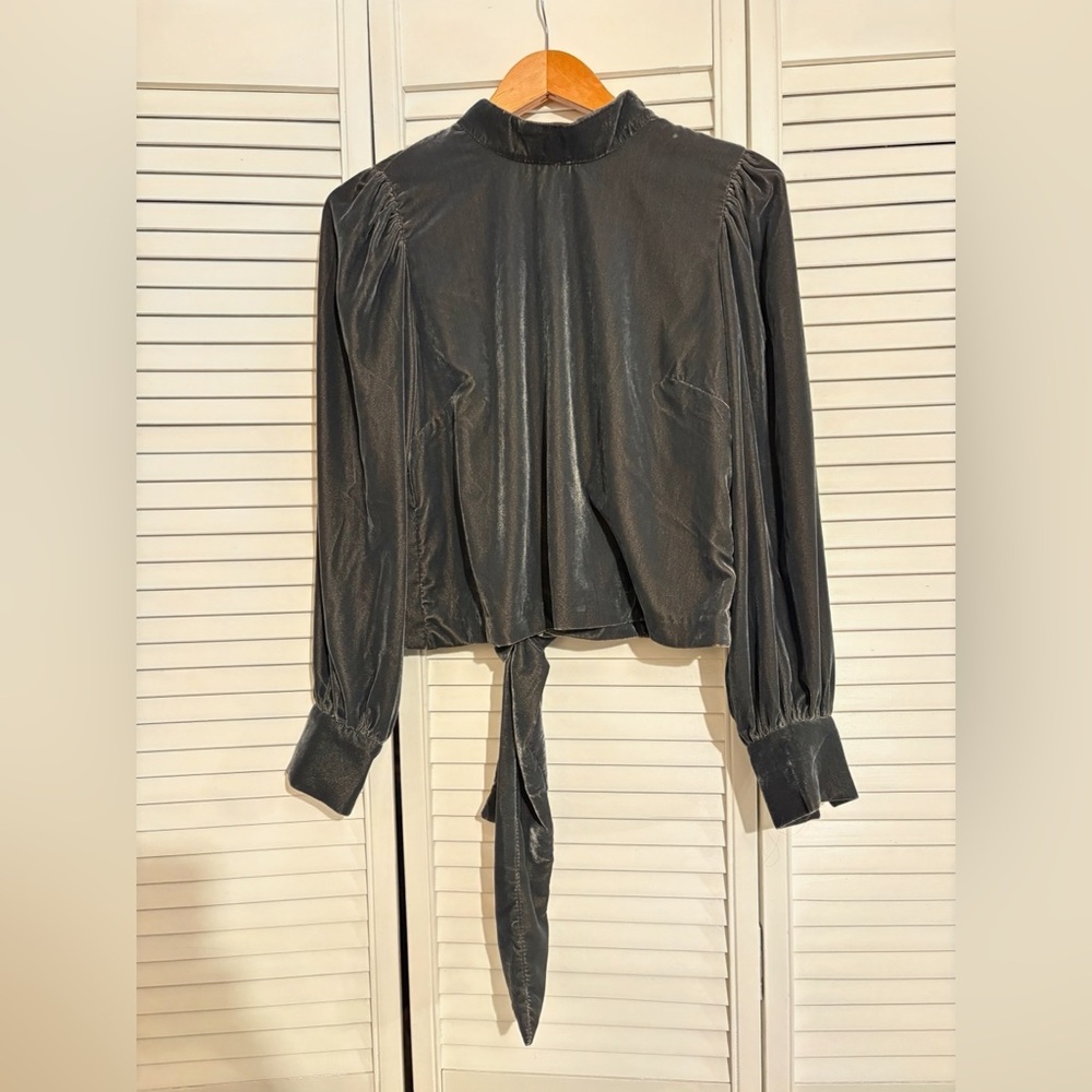 Banana Republic Velvet Shimmer Open-Back Blouse